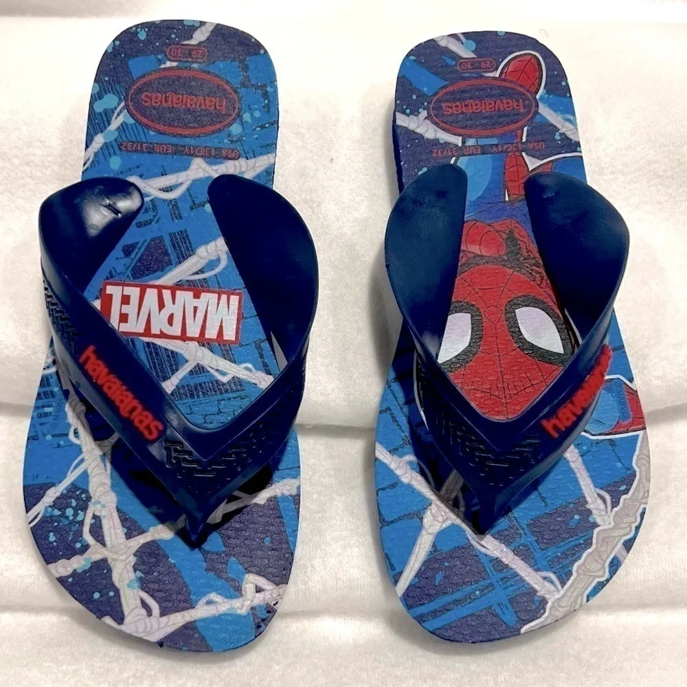 Haviana Marvel Spider Man Flip Flops Size 13C/1Y NWOT